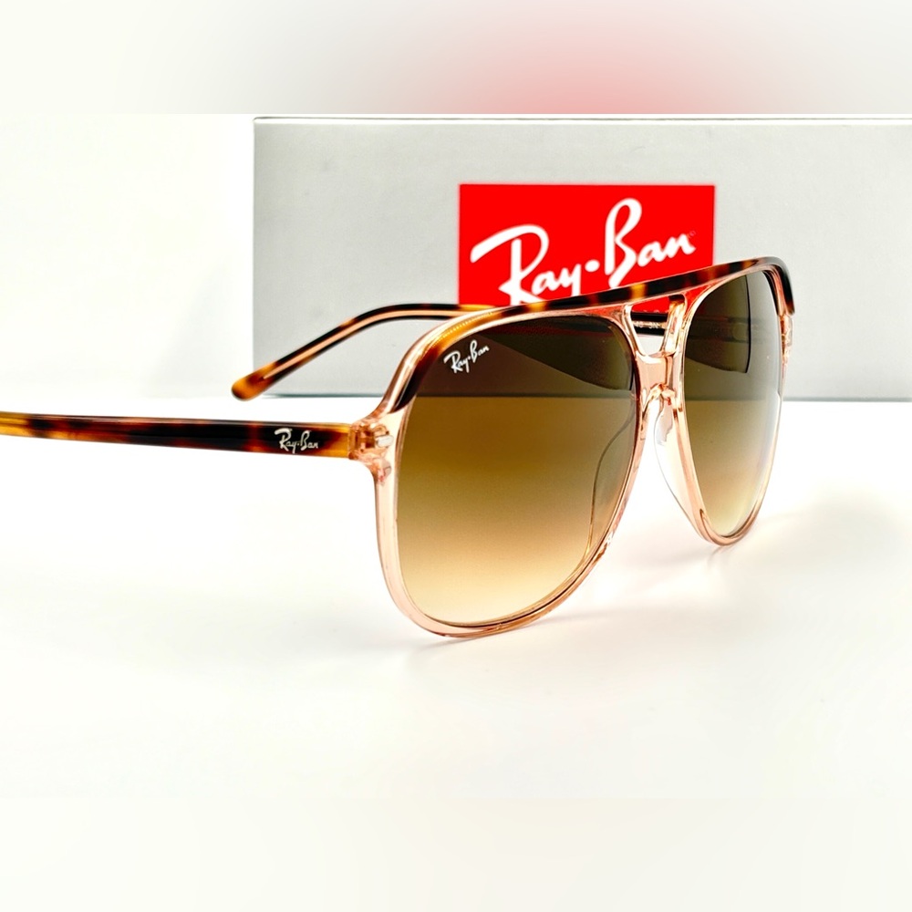 RAY-BAN BILL SQUARE SUNGLASSES TRANSPARENT BROWN GRADIENT RB2198 60-14-140 260 - Picture 8 of 12